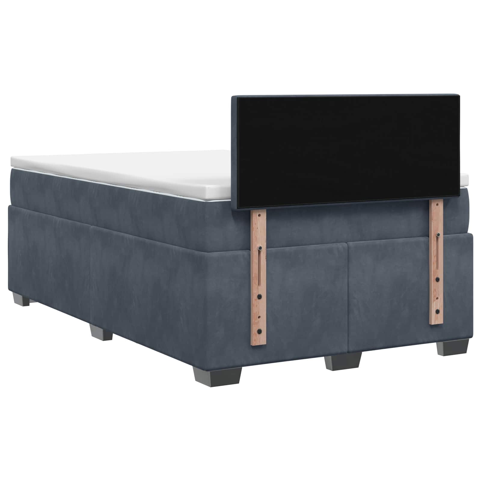 Krevet s box springom, madracem i LED-om Tamnosiva 120 x 200 cm