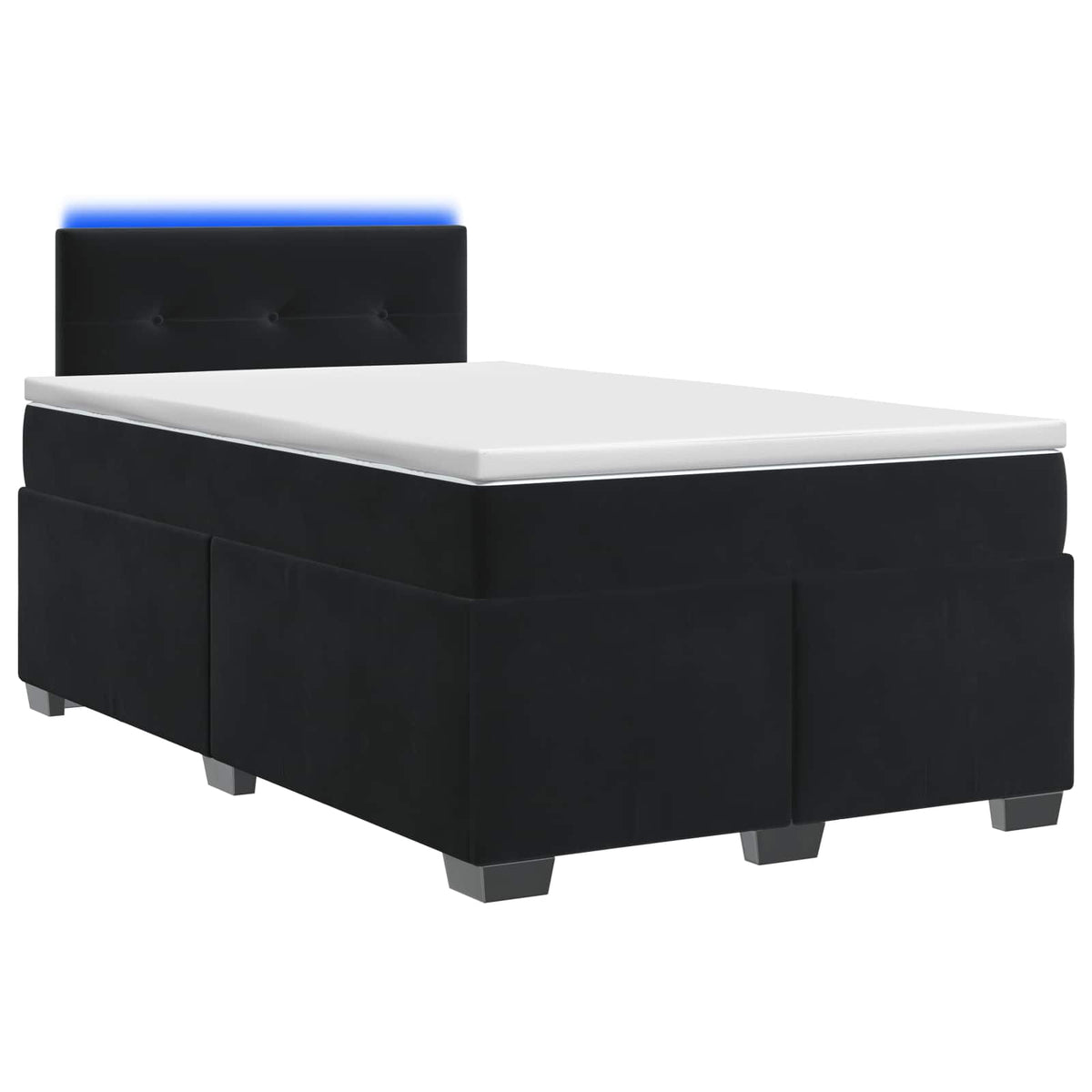 Krevet s box springom, madracem i LED-om Crna 120 x 200 cm