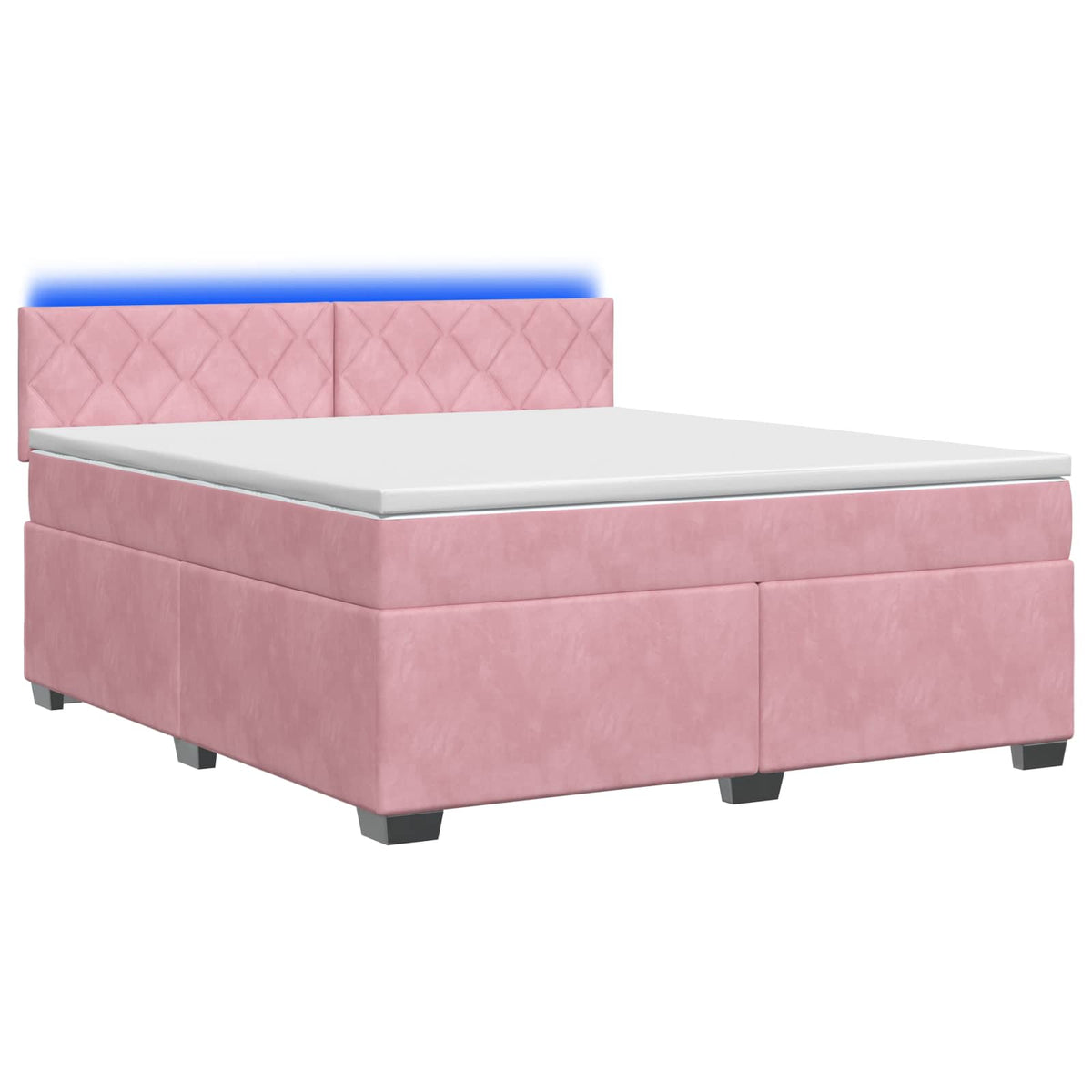 Krevet s box springom, madracem i LED-om Ružičasta 140 x 190 cm