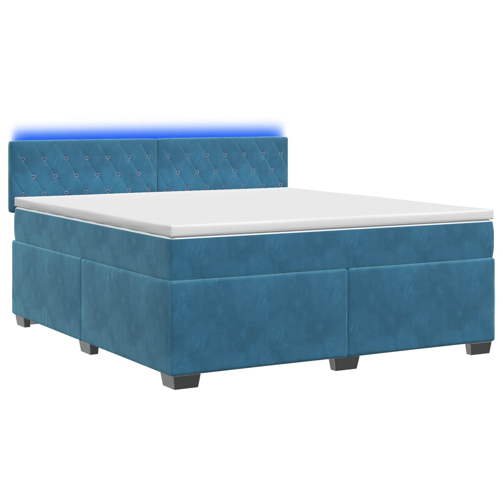 Krevet s box springom, madracem i LED-om Plava 140 x 200 cm