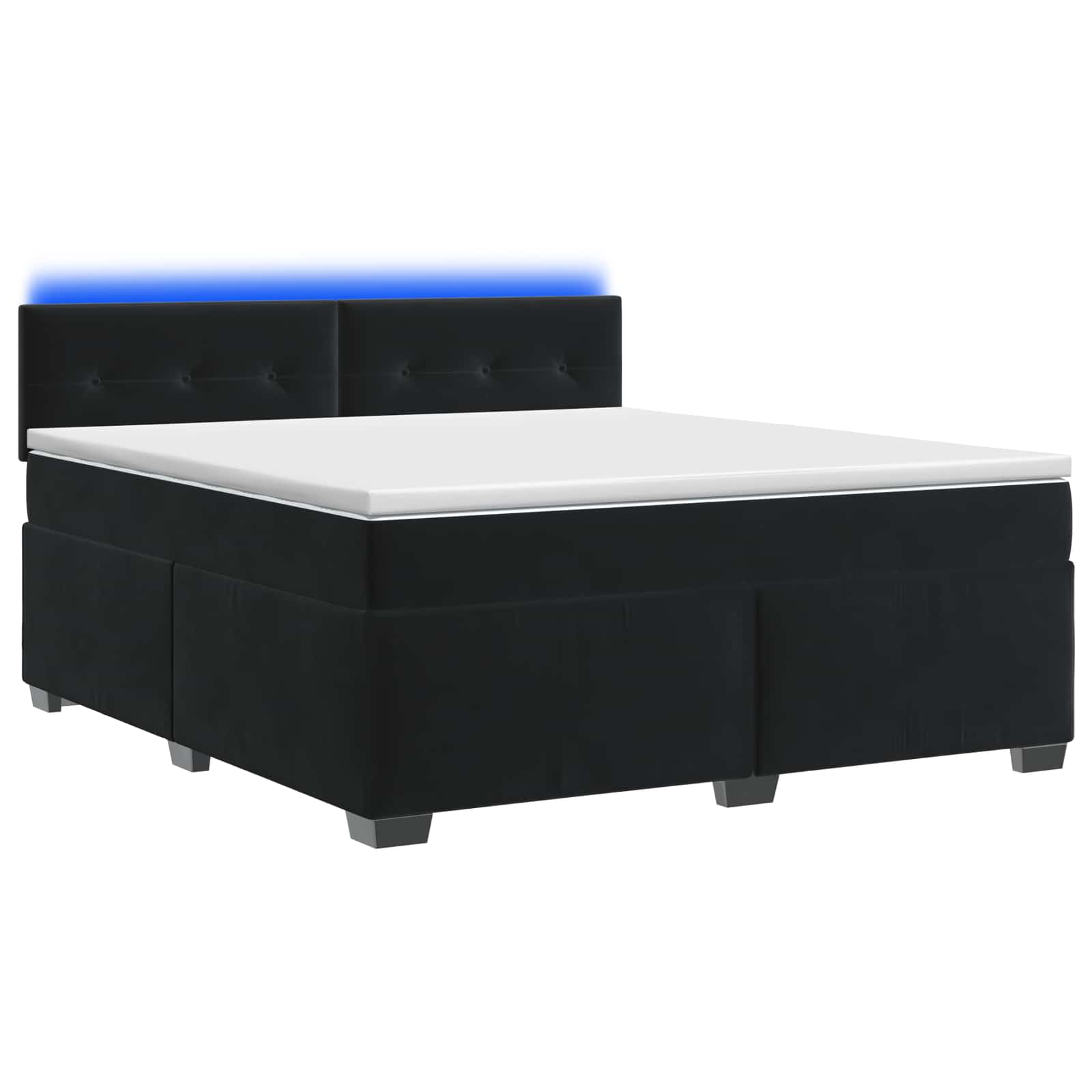 Krevet s box springom, madracem i LED-om Crna 140 x 200 cm