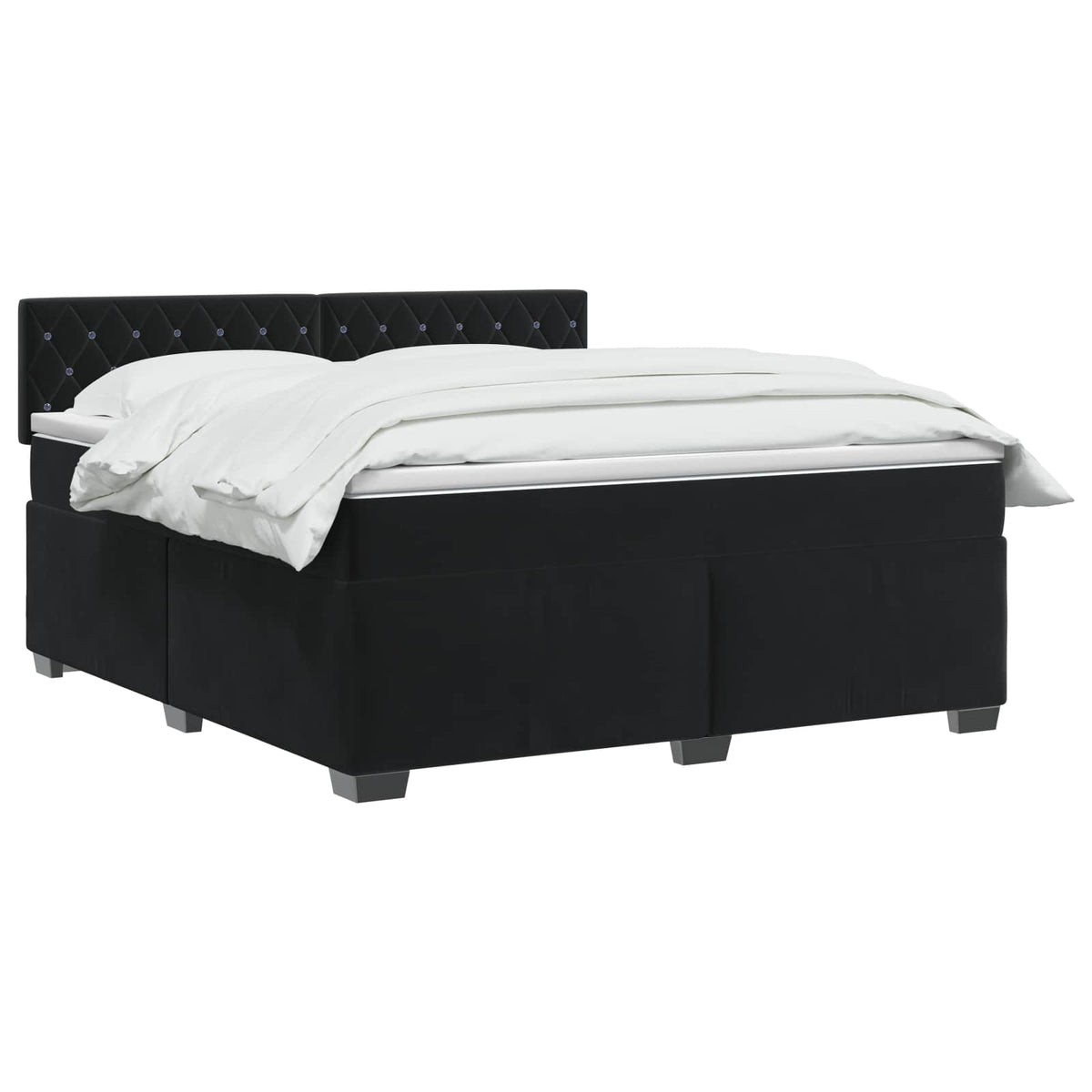 Krevet s box springom, madracem i LED-om Crna 160 x 200 cm