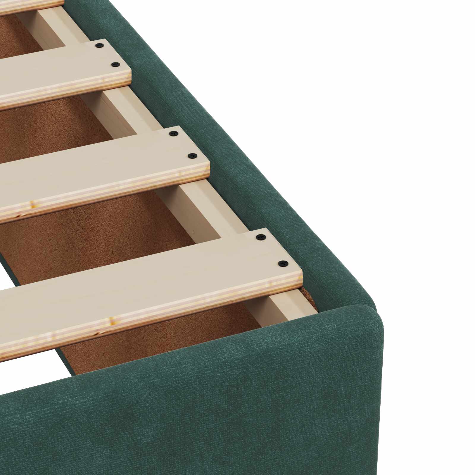 Krevet s box springom, madracem i LED-om Tamnozelena Baršun