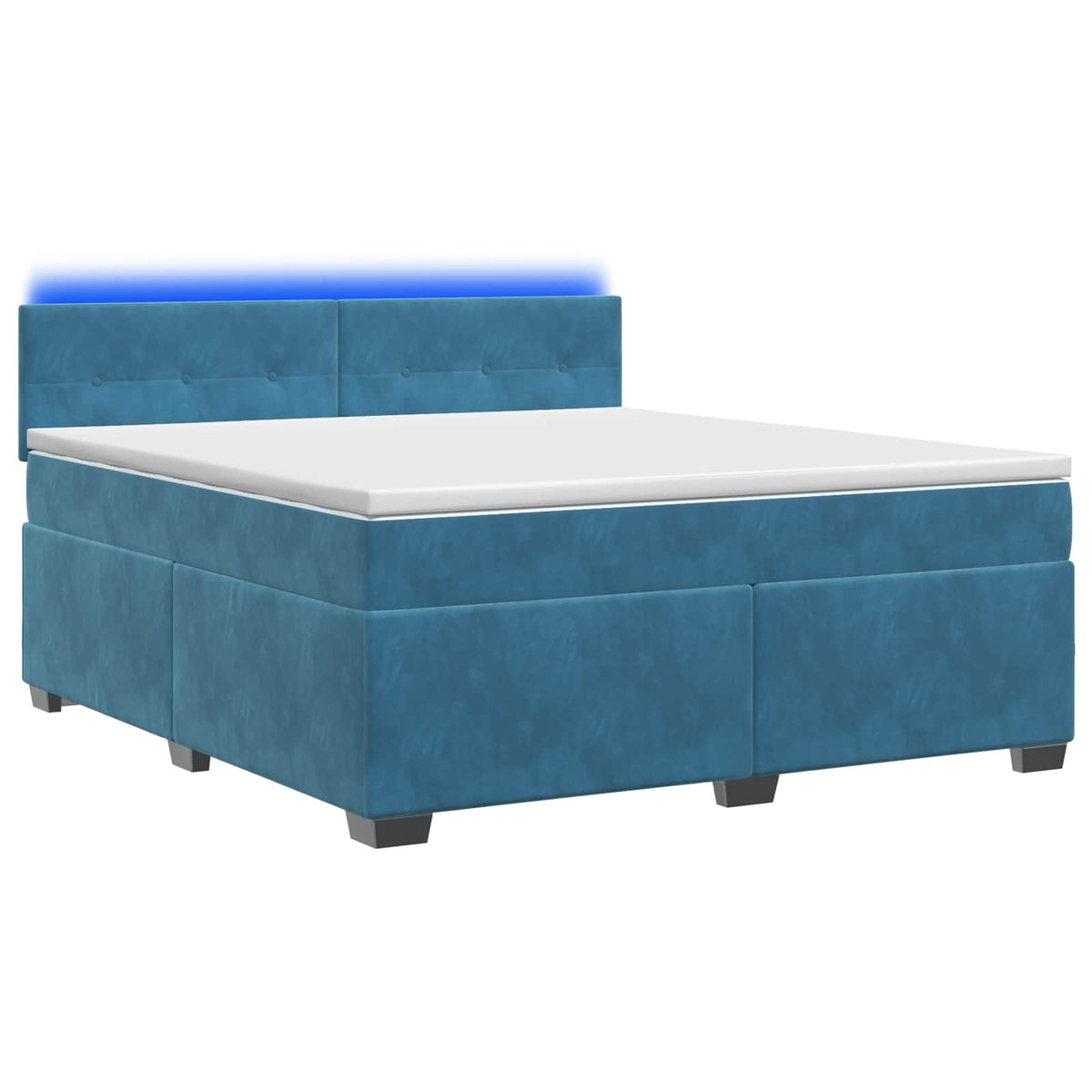 Krevet s box springom, madracem i LED-om Plava 160 x 200 cm