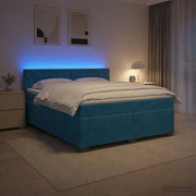 Krevet s box springom, madracem i LED-om Plava 180 x 200 cm