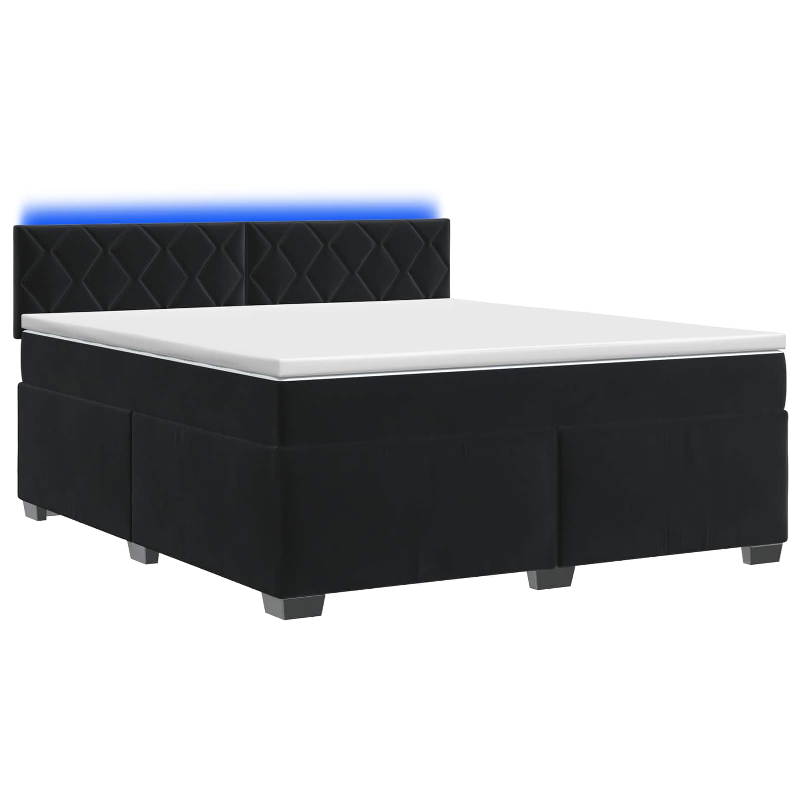 Krevet s box springom, madracem i LED-om Crna 180 x 200 cm