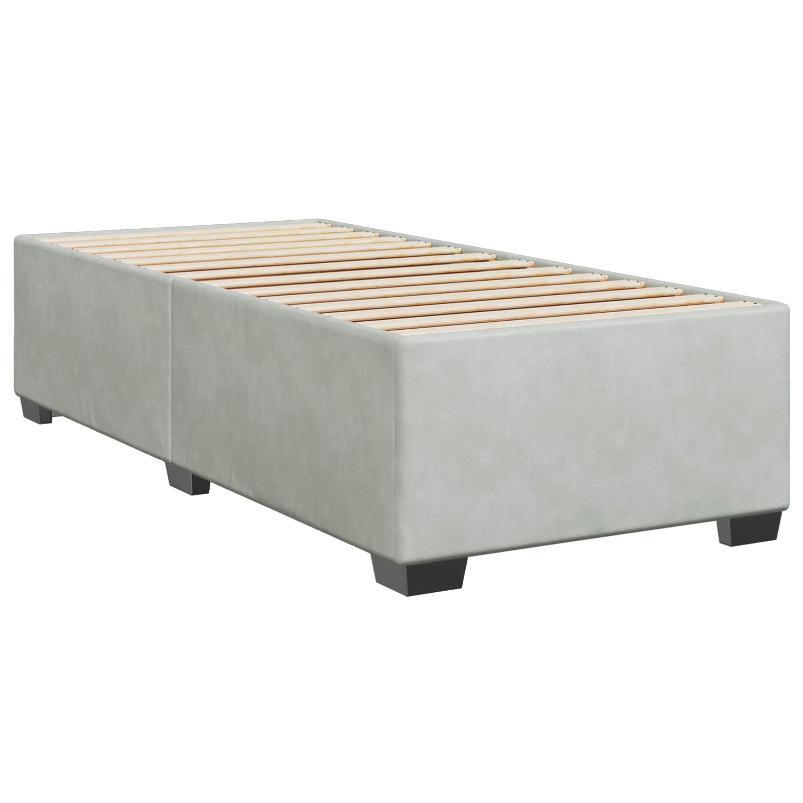 Krevet s box springom, madracem i LED-om Svjetlosiva Jjedan