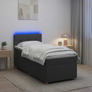 Krevet s box springom, madracem i LED-om Tamnosiva 90 x 190 cm