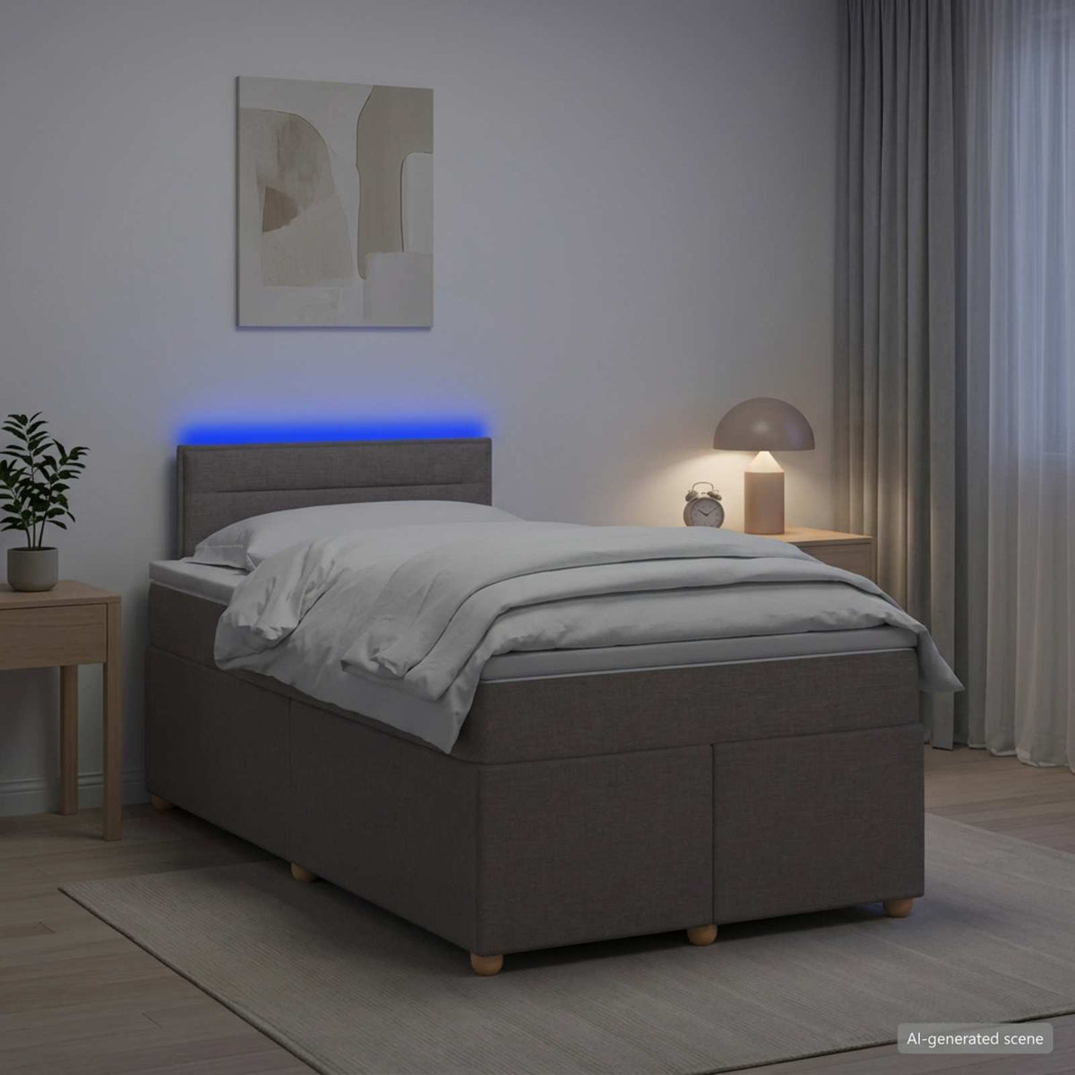 Boxspring krevet s madracem Sivosmeđa 120 x 190 cm Tkanina