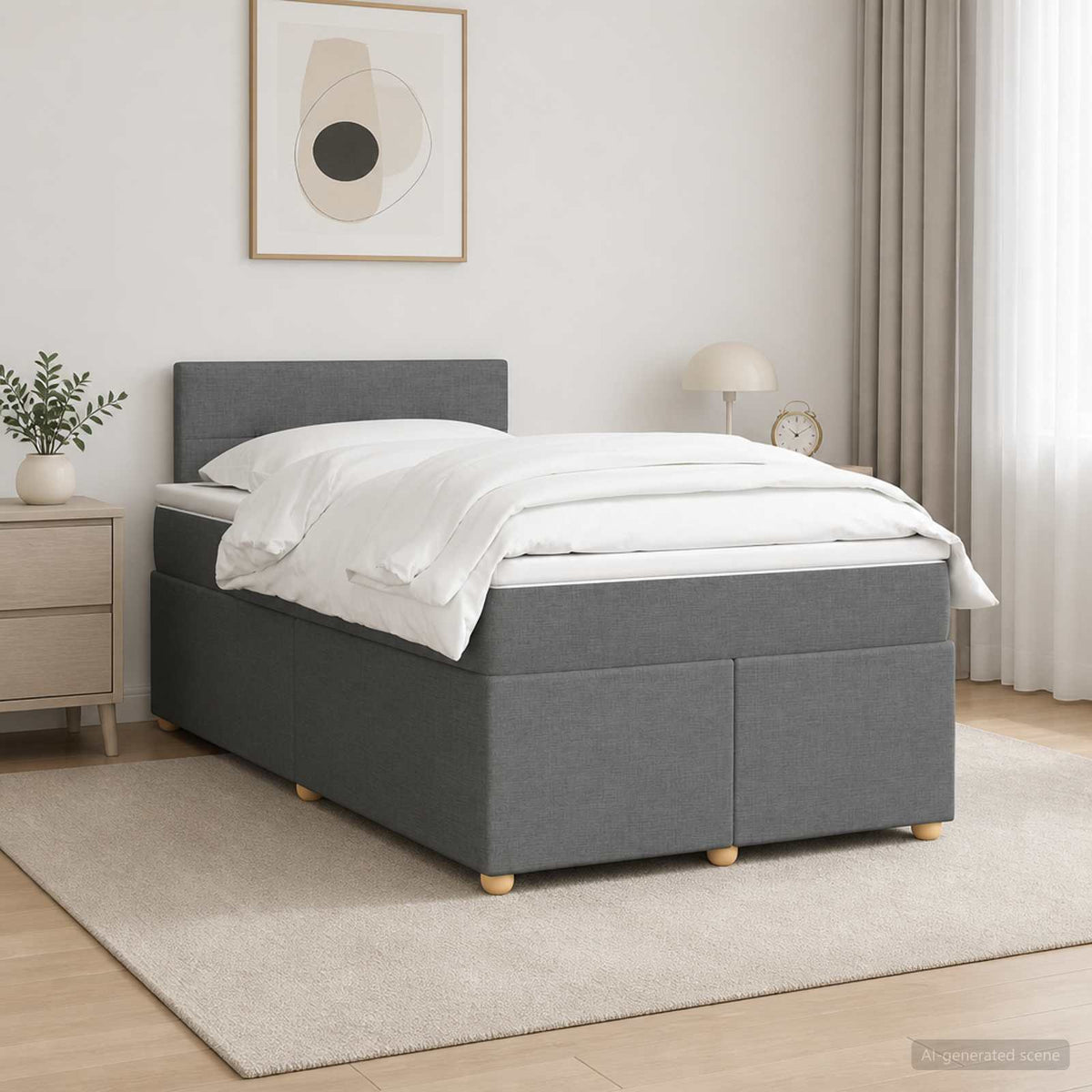 Boxspring krevet s madracem Tamnosiva 120 x 200 cm Tkanina
