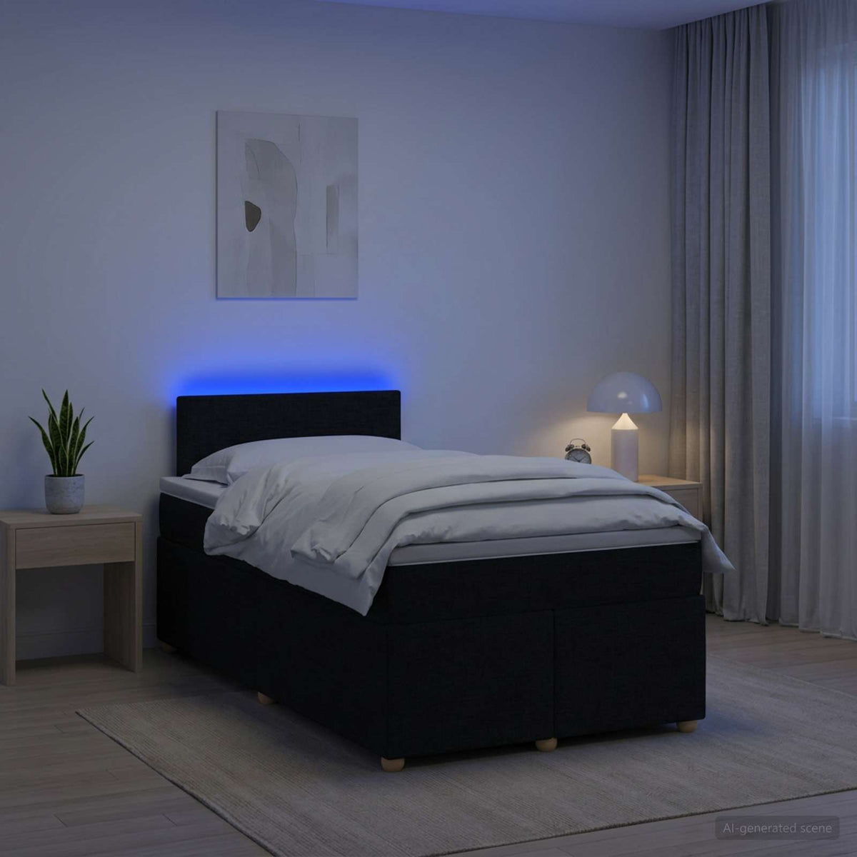 Boxspring krevet s madracem Crna 120 x 190 cm Tkanina