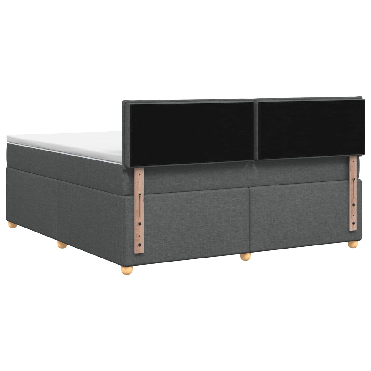 Boxspring krevet s madracem Tamnosiva 160 x 200 cm Tkanina 160 x 200 x 100.5 cm