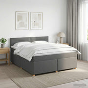 Boxspring krevet s madracem Tamnosiva 160 x 200 cm Tkanina 160 x 200 x 100.5 cm