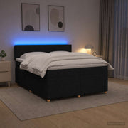 Boxspring krevet s madracem Crna 200 x 200 cm Tkanina