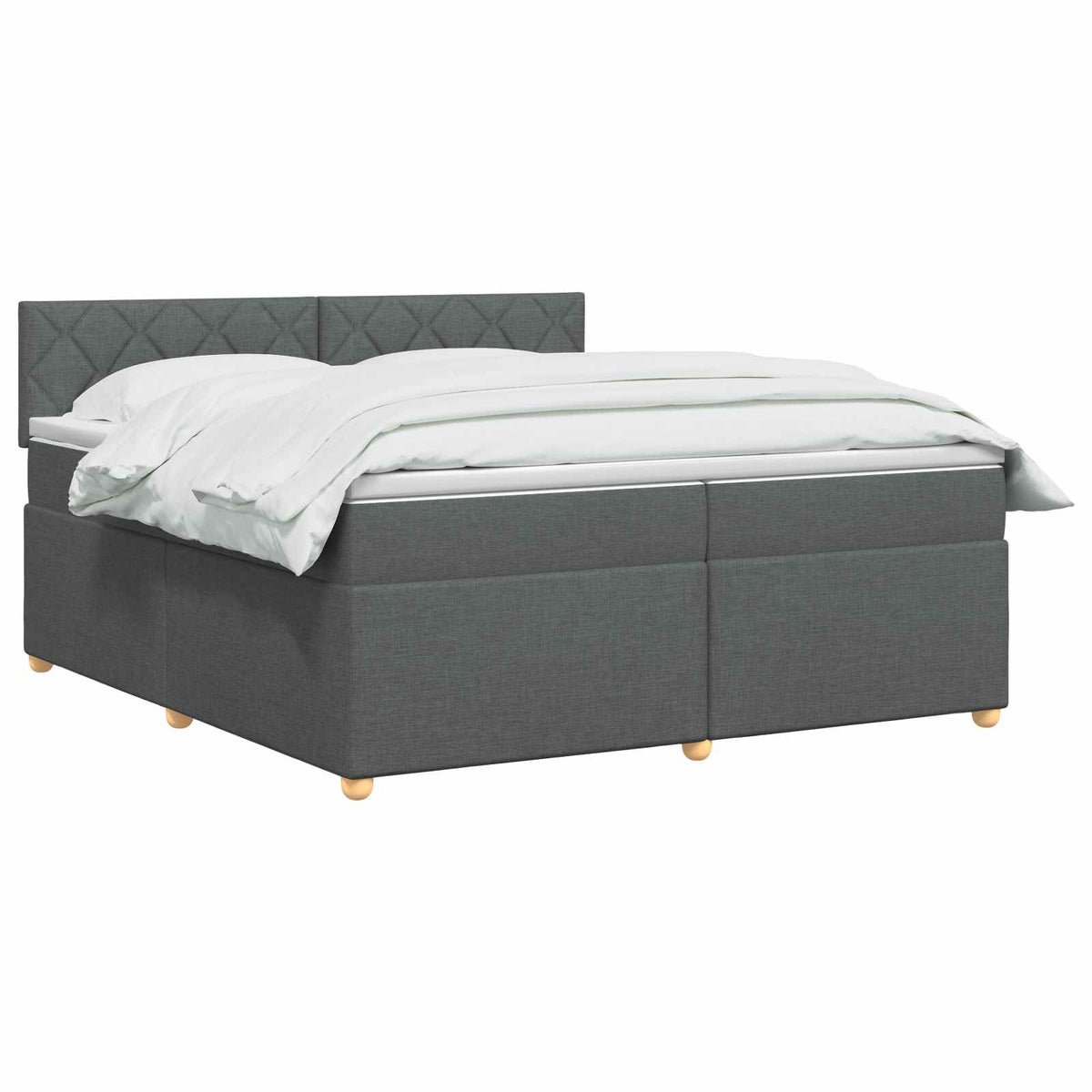 Boxspring krevet s madracem Tamnosiva 200 x 200 cm Tkanina