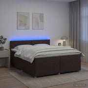 Boxspring krevet s madracem Tamno smeđa 200 x 200 cm Tkanina