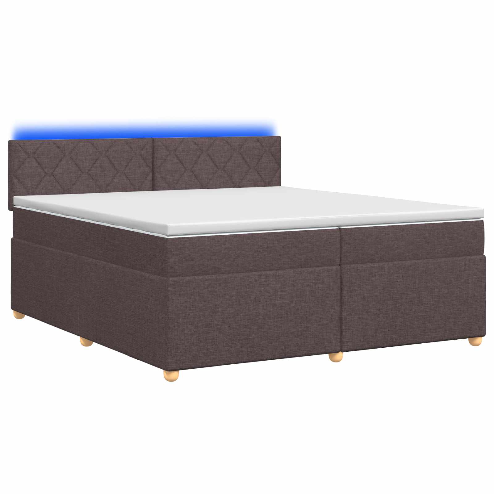 Boxspring krevet s madracem Tamno smeđa 200 x 200 cm Tkanina