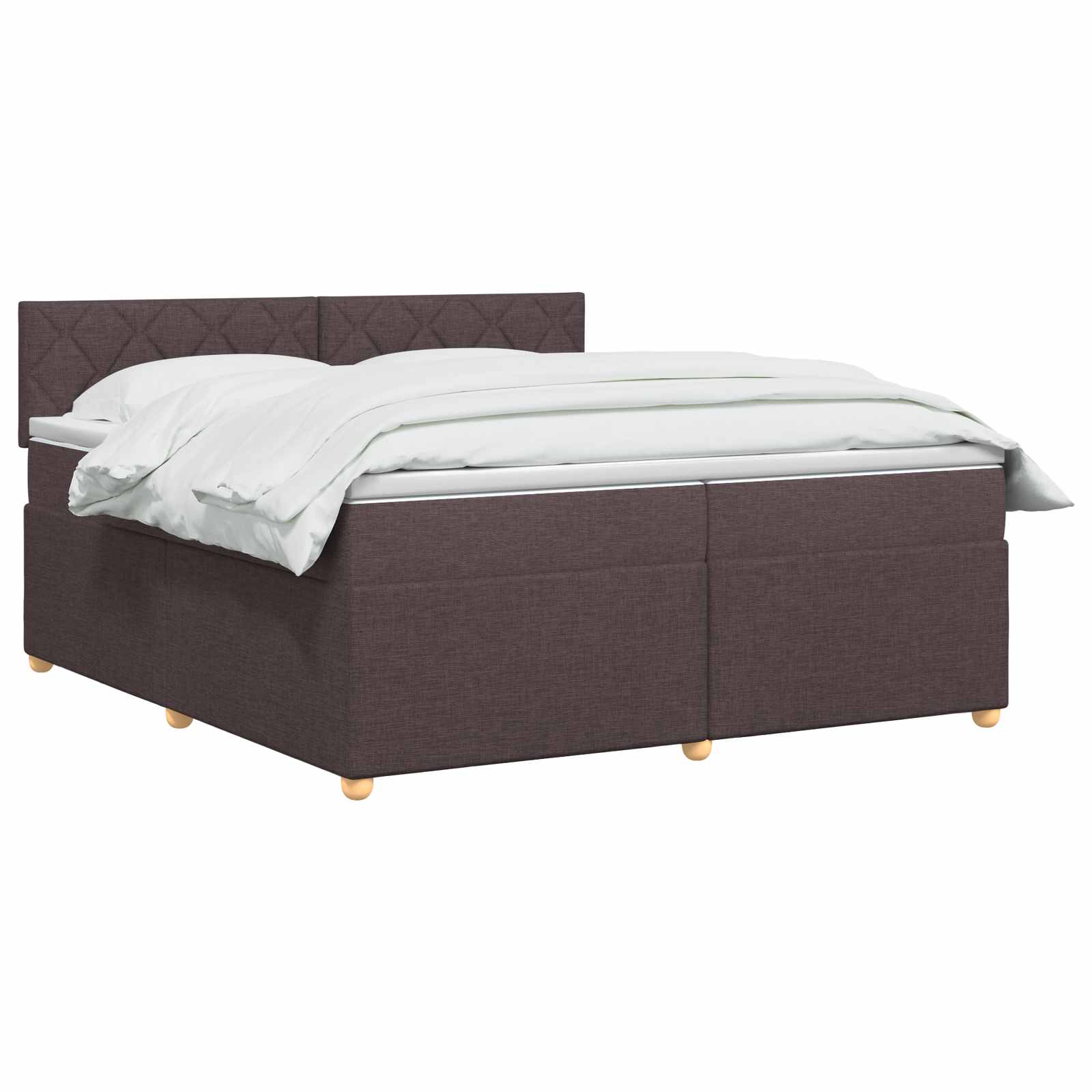 Boxspring krevet s madracem Tamno smeđa 200 x 200 cm Tkanina