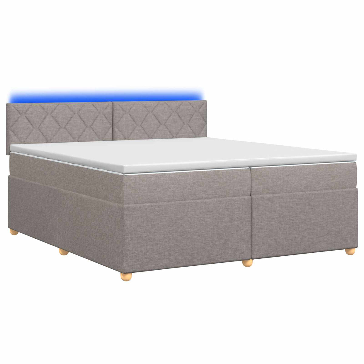 Boxspring krevet s madracem Sivosmeđa 200 x 200 cm Tkanina