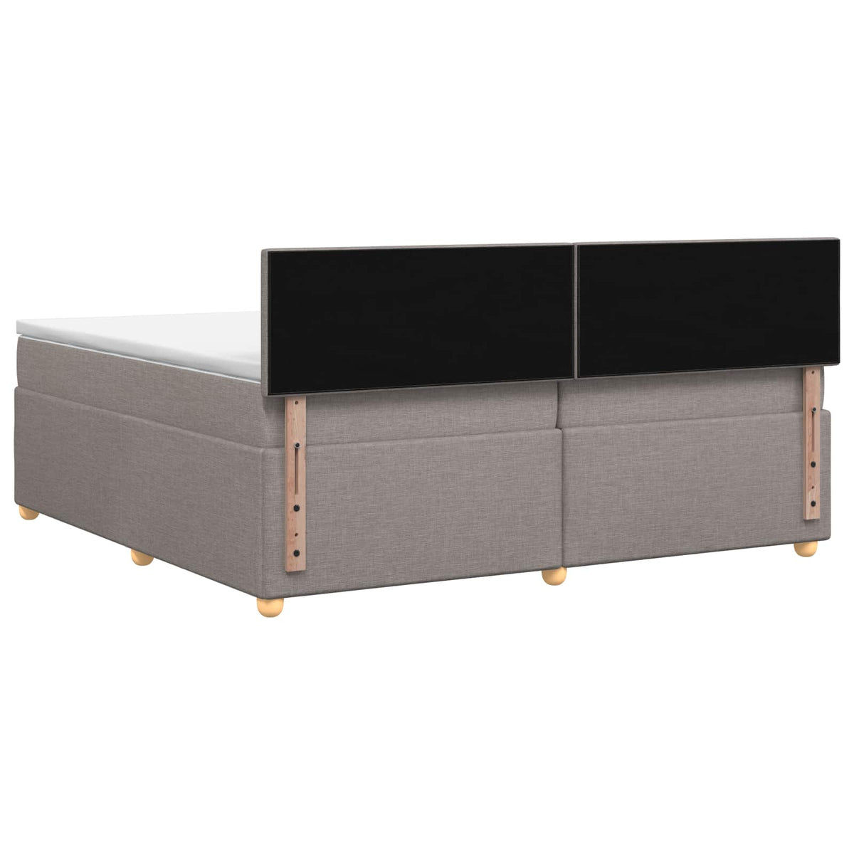 Boxspring krevet s madracem Sivosmeđa 200 x 200 cm Tkanina