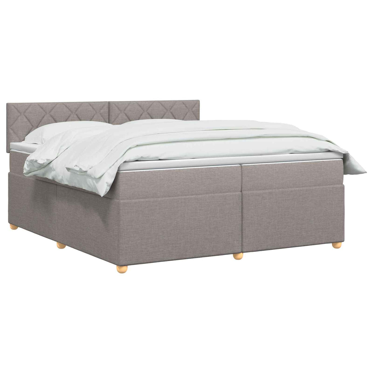 Boxspring krevet s madracem Sivosmeđa 200 x 200 cm Tkanina