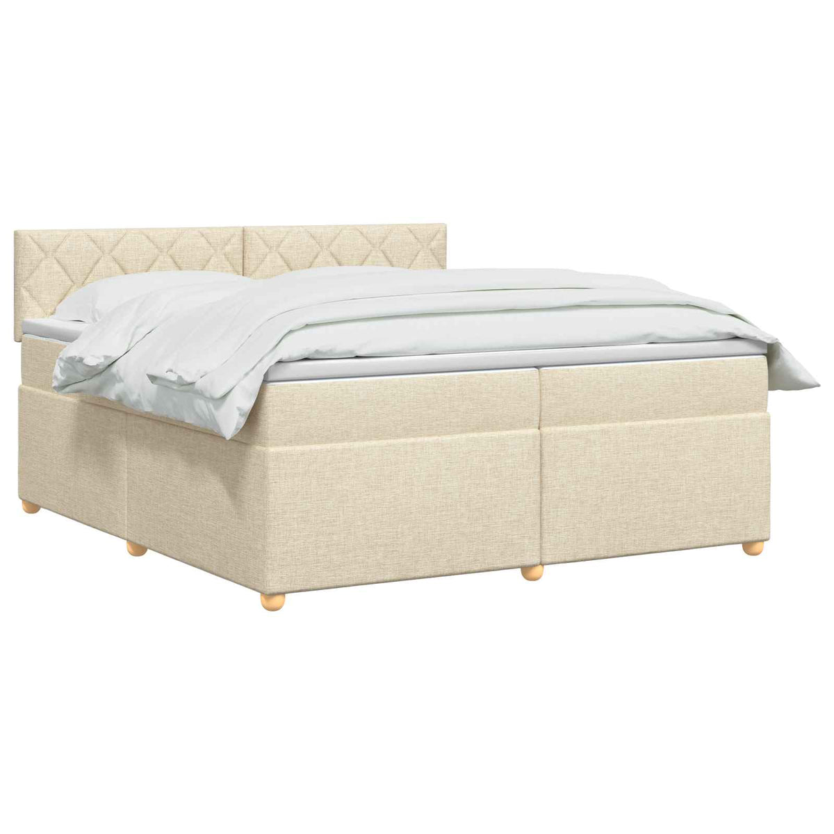 Boxspring krevet s madracem Krem 200 x 200 cm Tkanina