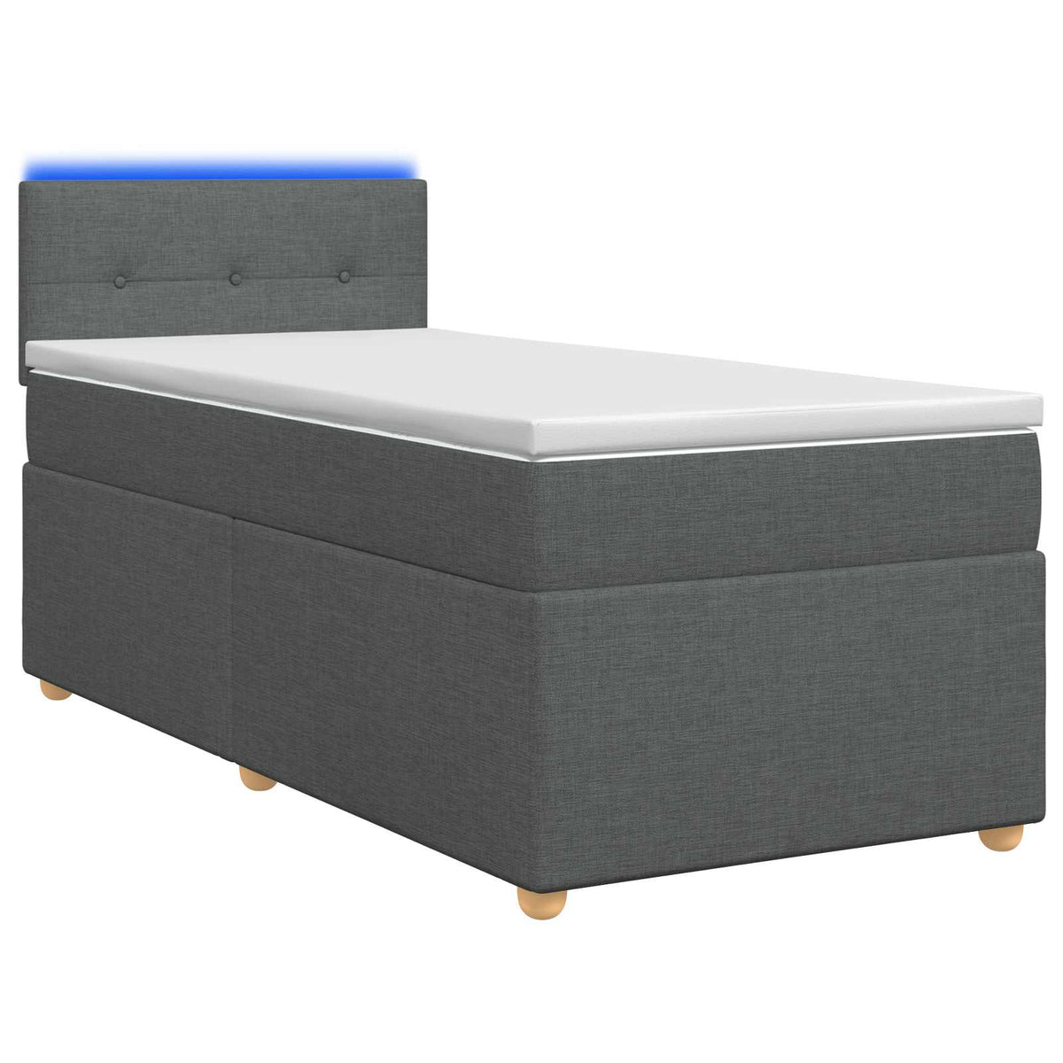 Krevet s box springom, madracem i LED-om Tamnosiva 90 x 190 cm