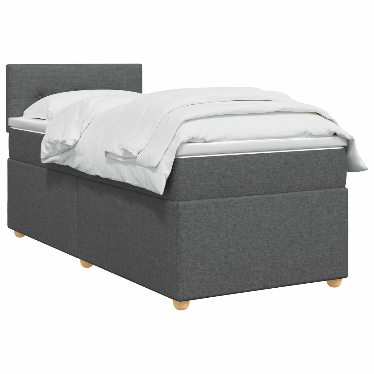 Krevet s box springom, madracem i LED-om Tamnosiva 90 x 190 cm