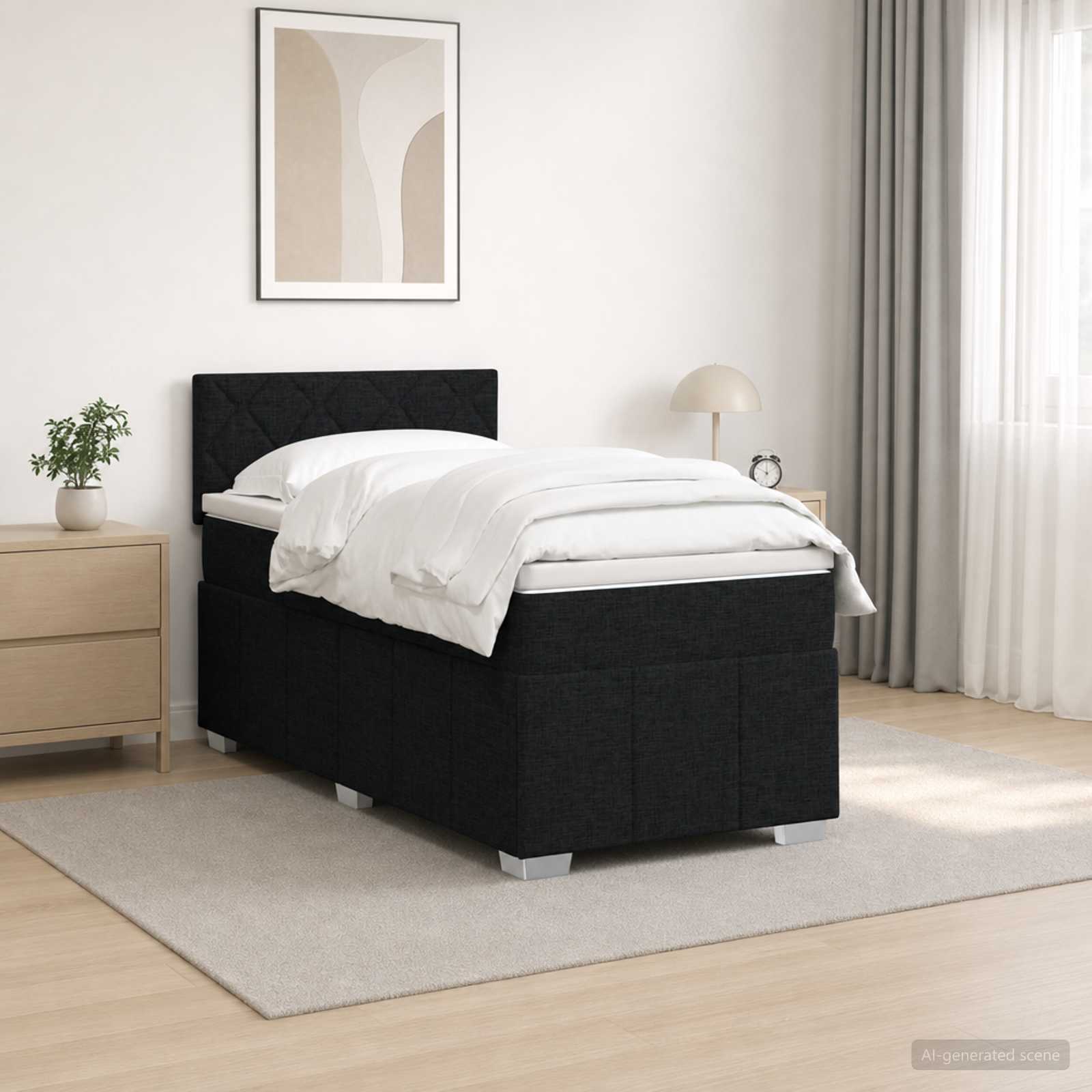 Boxspring krevet s madracem Crna 80 x 200 cm Tkanina