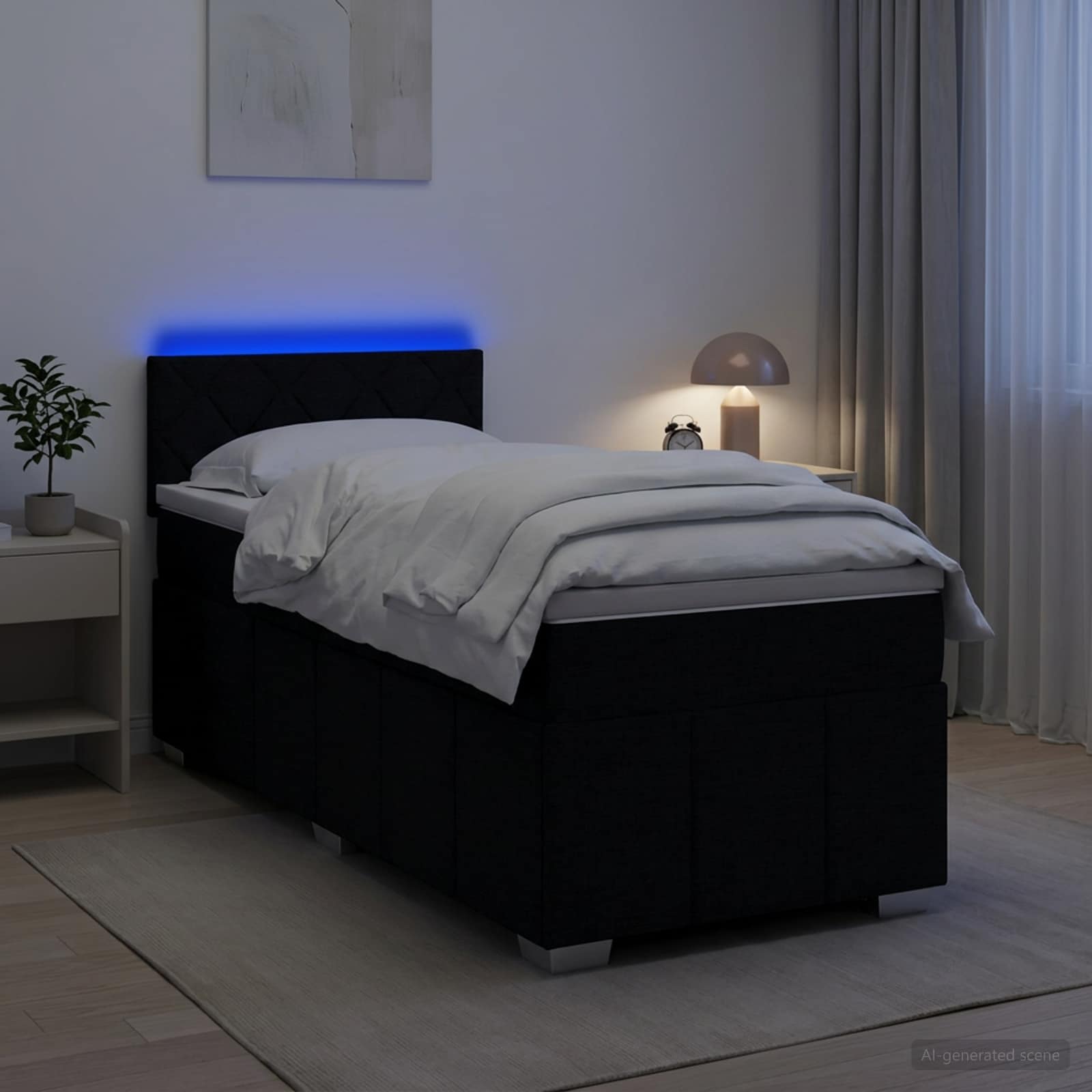 Boxspring krevet s madracem Crna 80 x 200 cm Tkanina