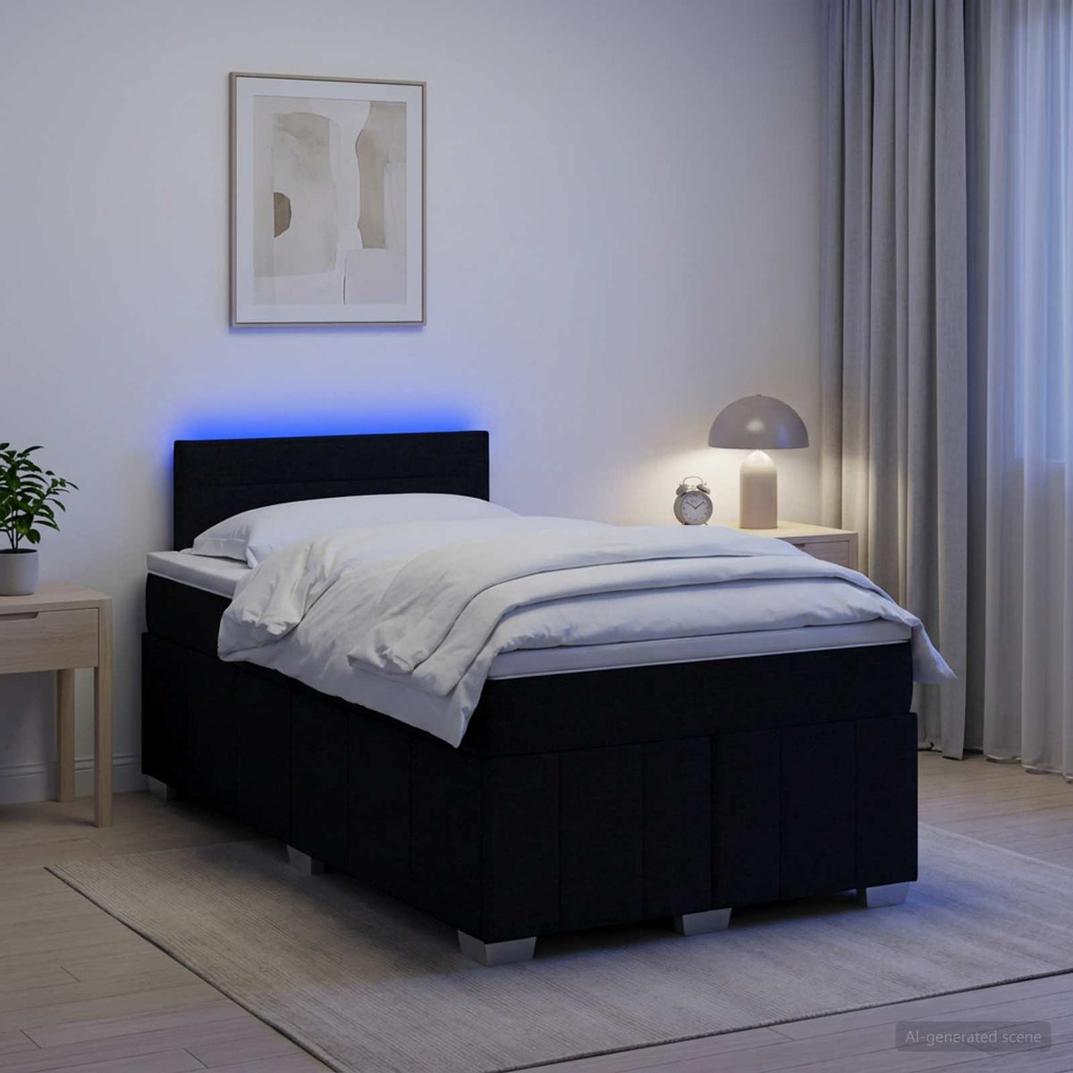 Boxspring krevet s madracem Crna 120 x 190 cm Tkanina