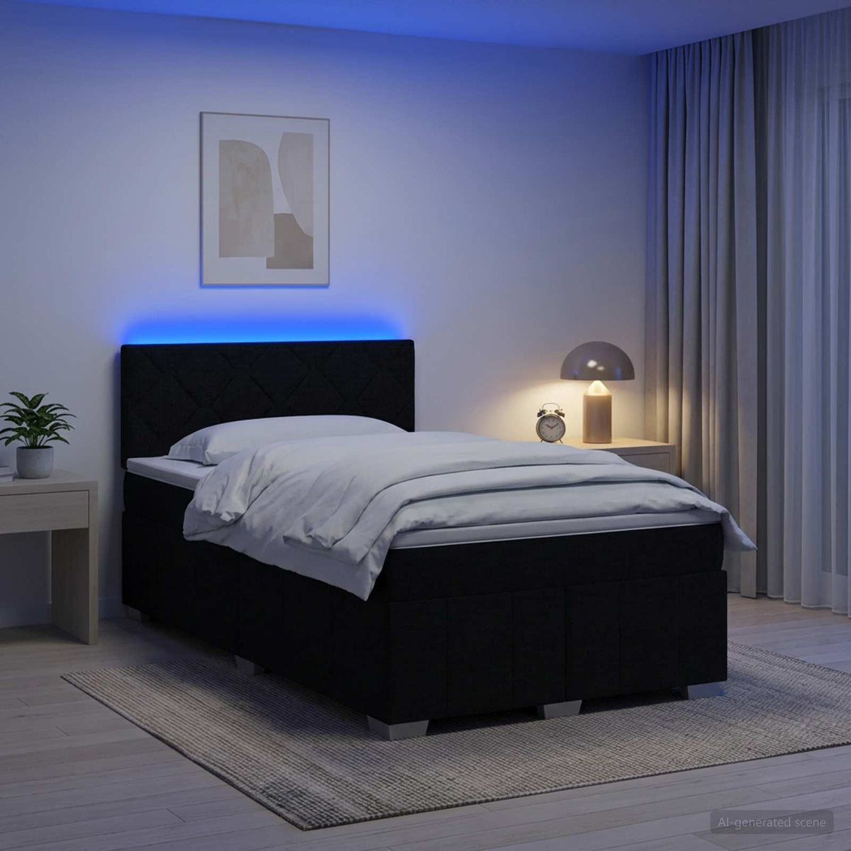 Boxspring krevet s madracem Crna 120 x 190 cm Tkanina