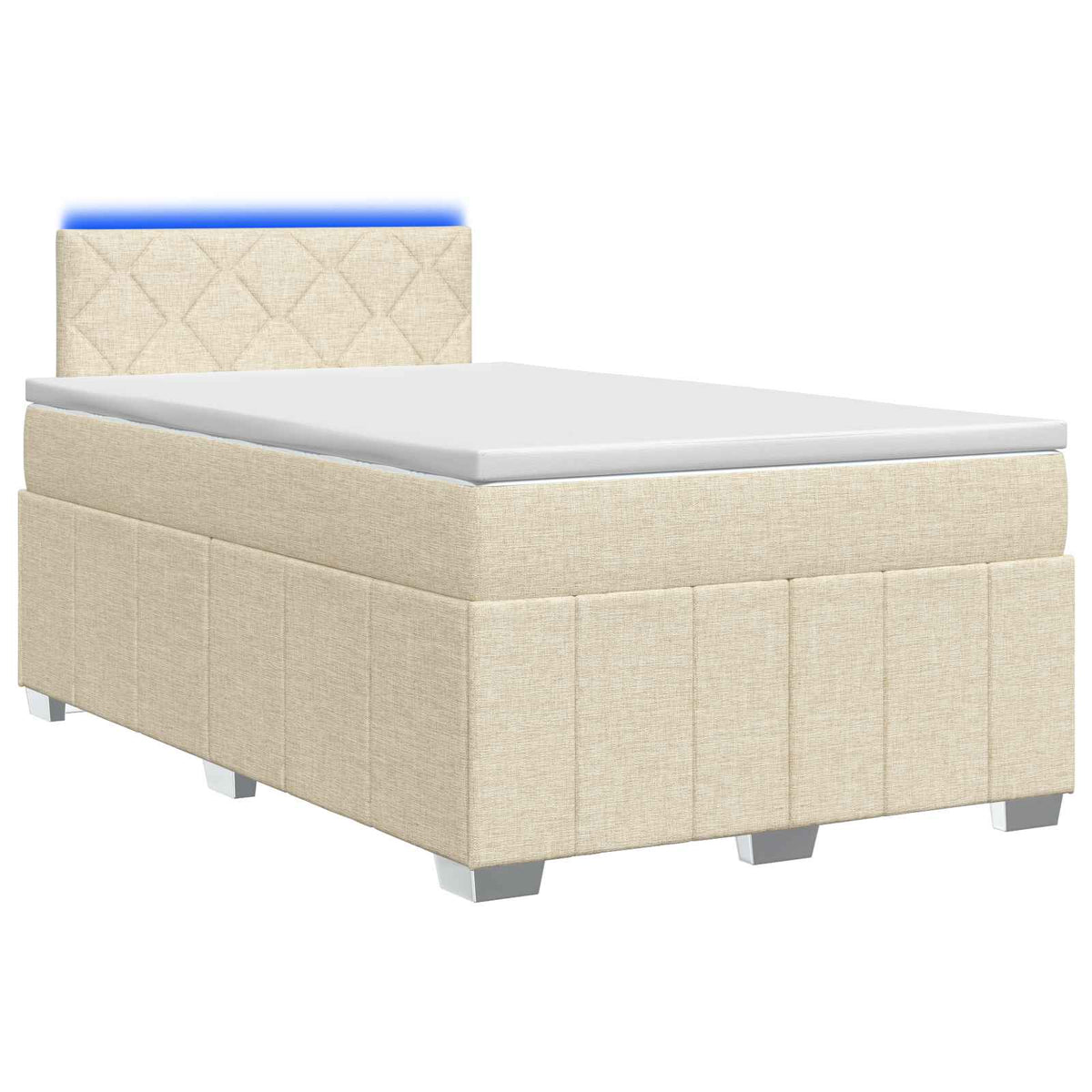 Boxspring krevet s madracem Krem 120 x 190 cm Tkanina