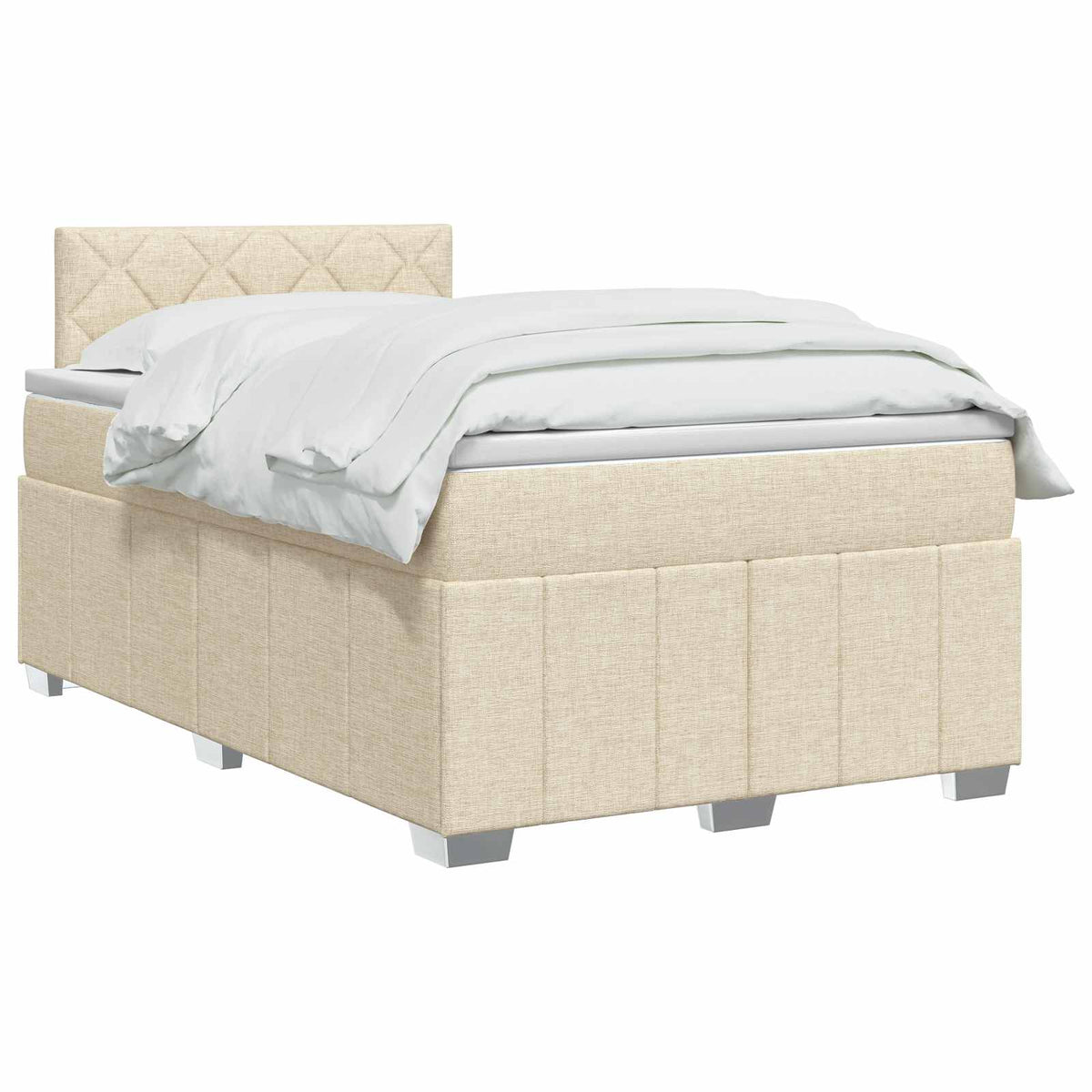 Boxspring krevet s madracem Krem 120 x 190 cm Tkanina
