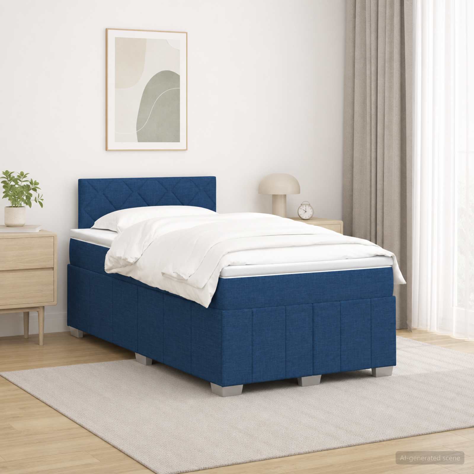 Boxspring krevet s madracem Plava 120 x 200 cm Tkanina