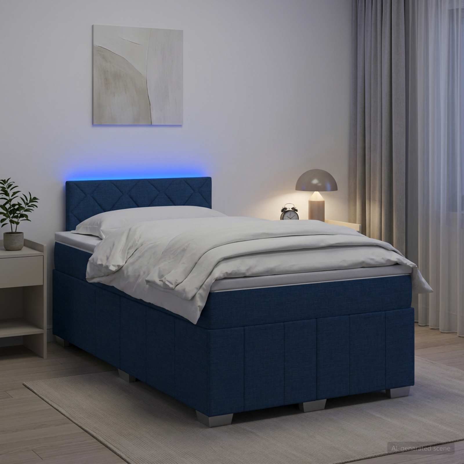 Boxspring krevet s madracem Plava 120 x 190 cm Tkanina