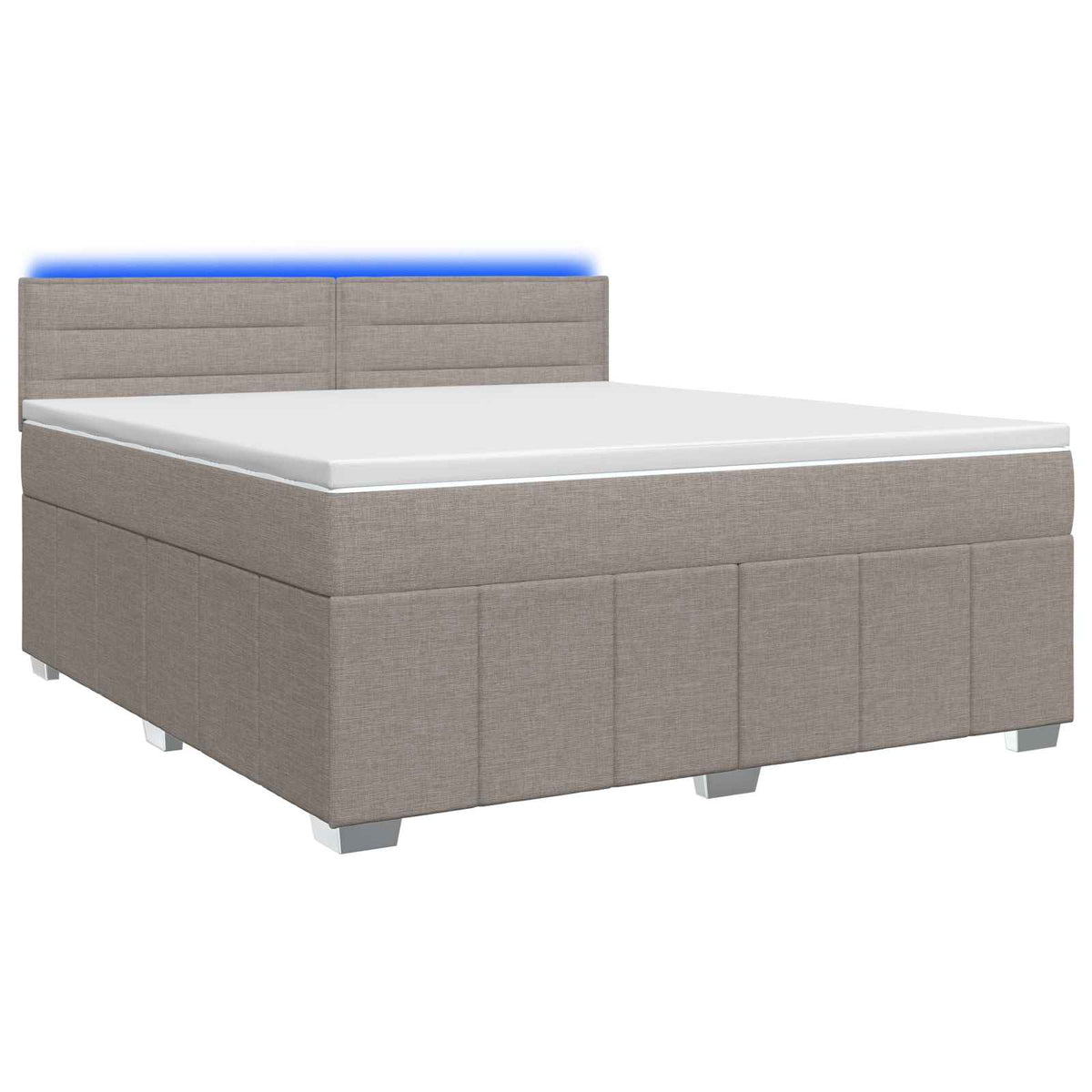 Boxspring krevet s madracem Sivosmeđa 140 x 190 cm Tkanina Smeđesiva 144 x 190 x 100.5 cm