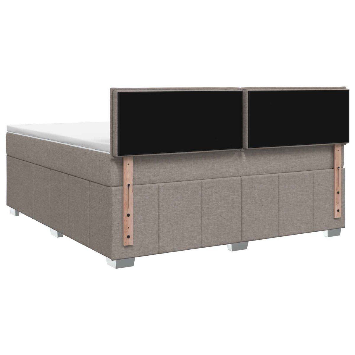 Boxspring krevet s madracem Sivosmeđa 140 x 190 cm Tkanina Smeđesiva 144 x 190 x 100.5 cm