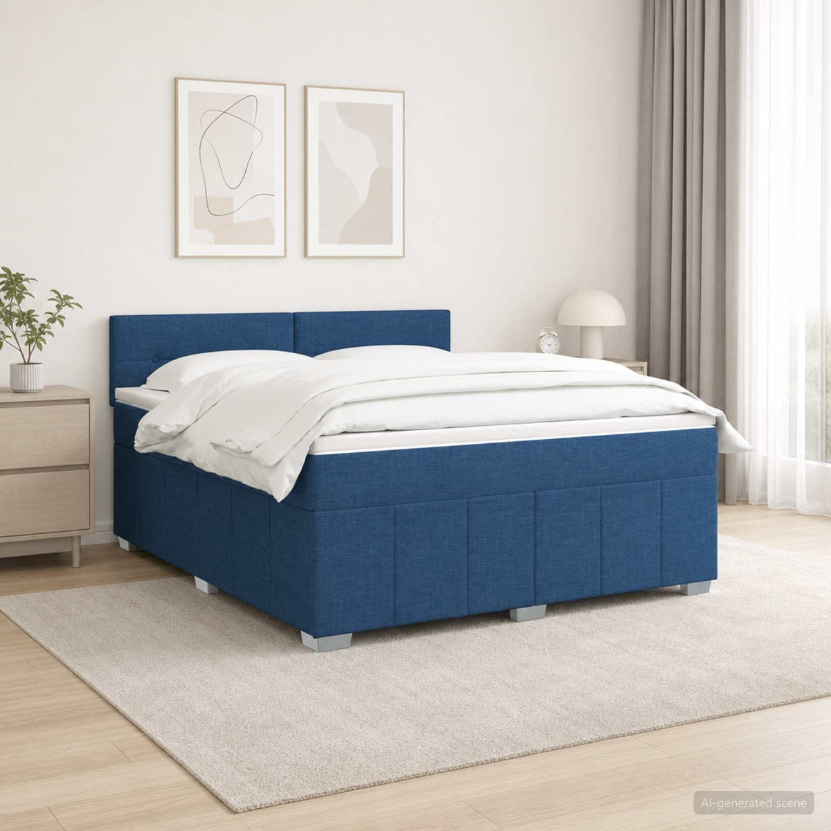 Boxspring krevet s madracem Plava 160 x 200 cm Tkanina