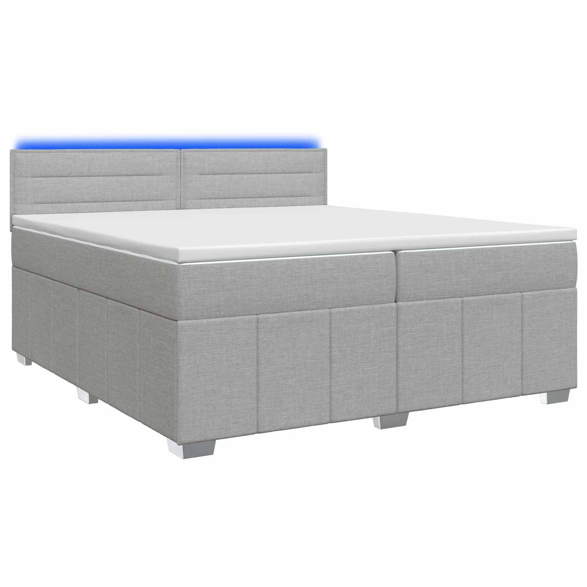 Boxspring krevet s madracem Svjetlosiva 200 x 200 cm Tkanina