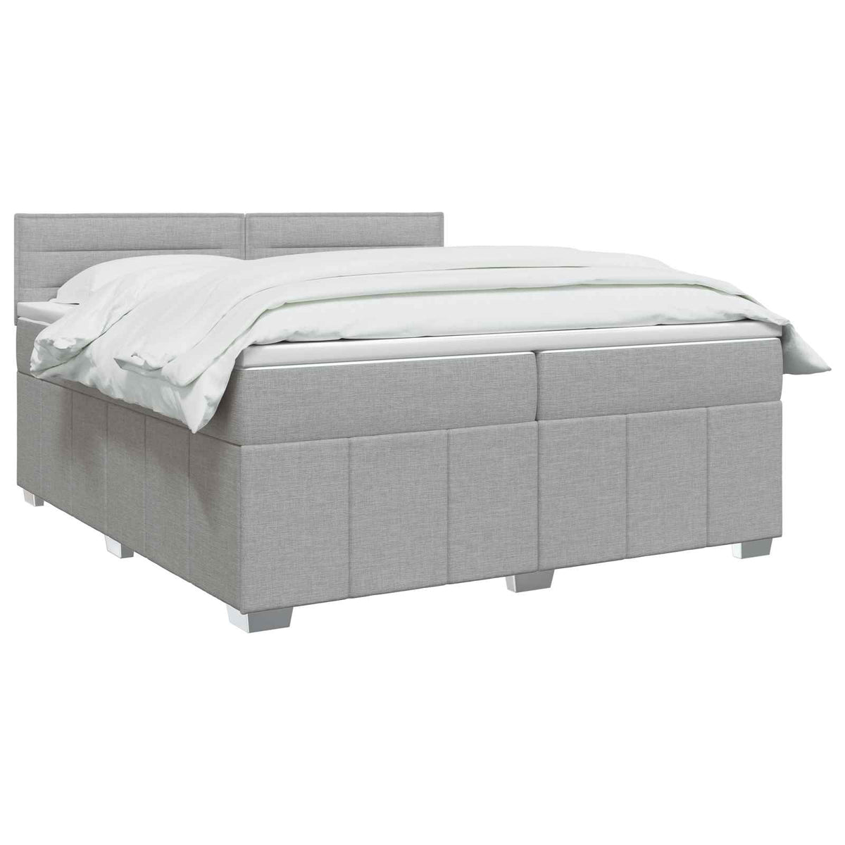 Boxspring krevet s madracem Svjetlosiva 200 x 200 cm Tkanina