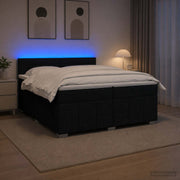 Boxspring krevet s madracem Crna 200 x 200 cm Tkanina