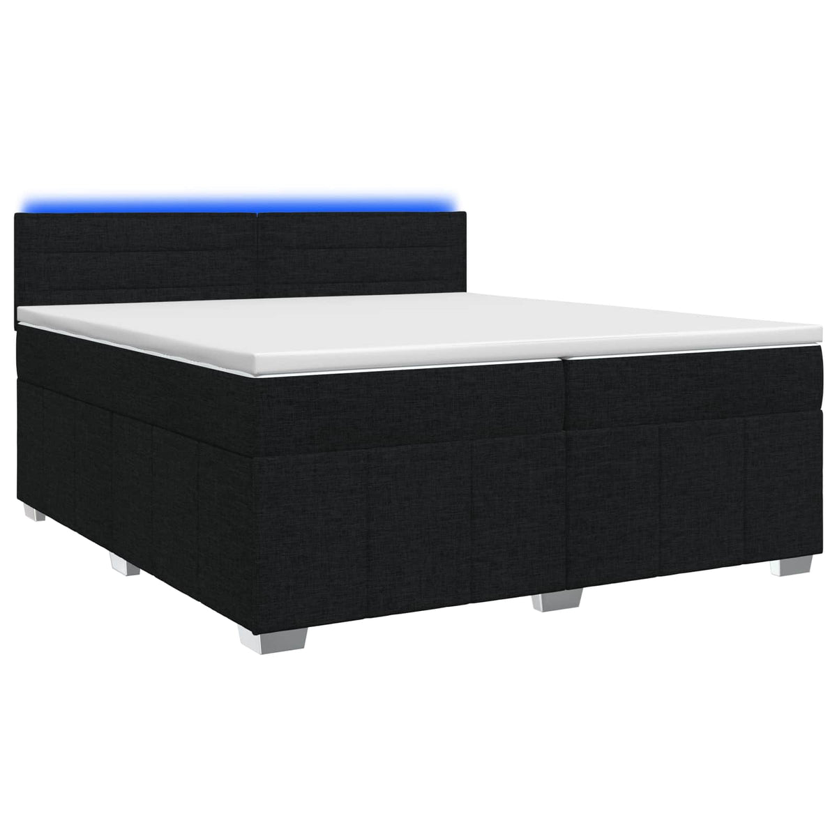 Boxspring krevet s madracem Crna 200 x 200 cm Tkanina