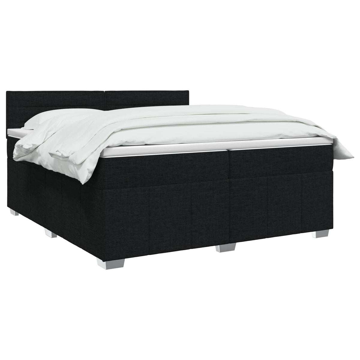 Boxspring krevet s madracem Crna 200 x 200 cm Tkanina