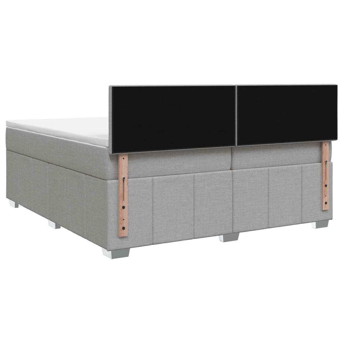 Boxspring krevet s madracem Svjetlosiva 200 x 200 cm Tkanina