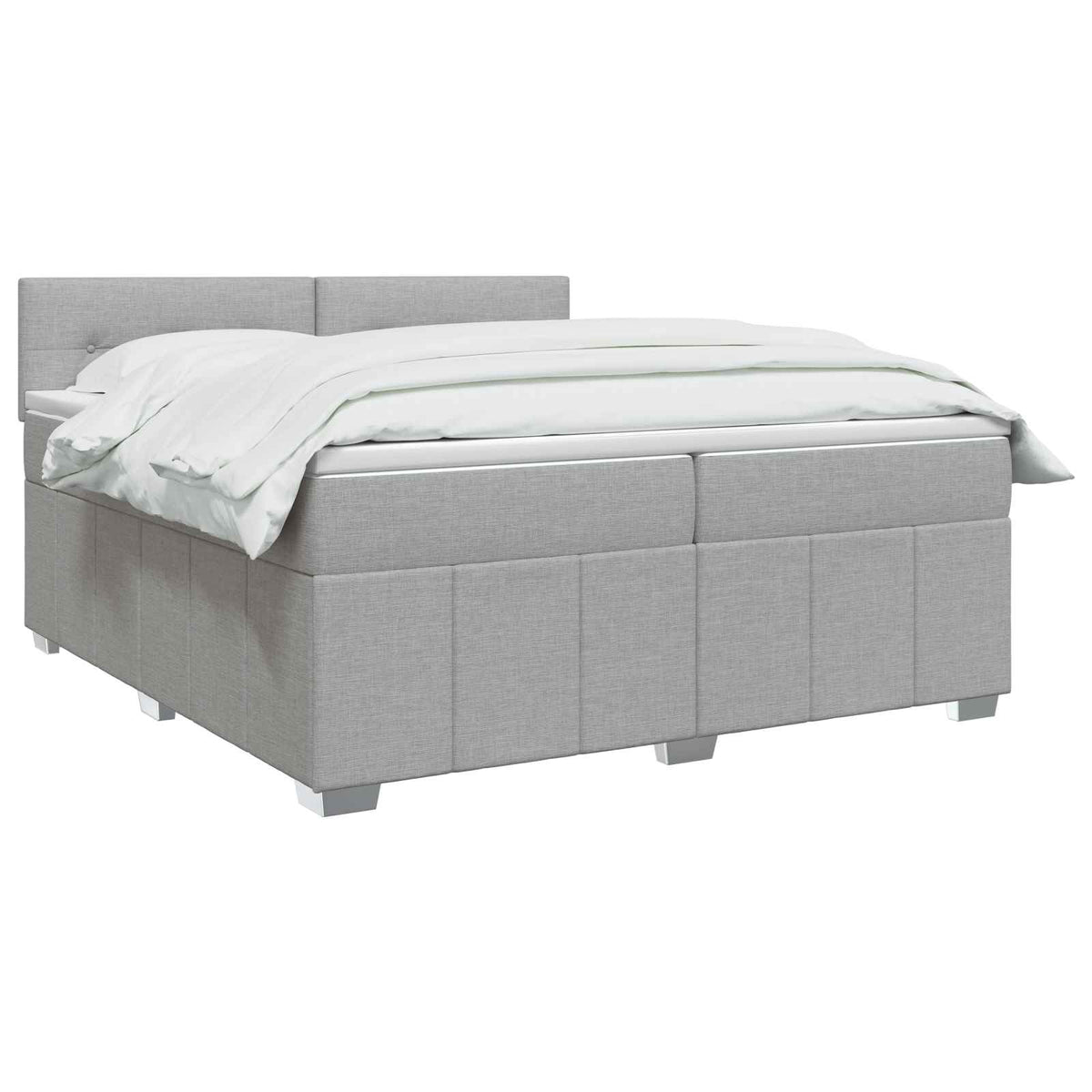 Boxspring krevet s madracem Svjetlosiva 200 x 200 cm Tkanina
