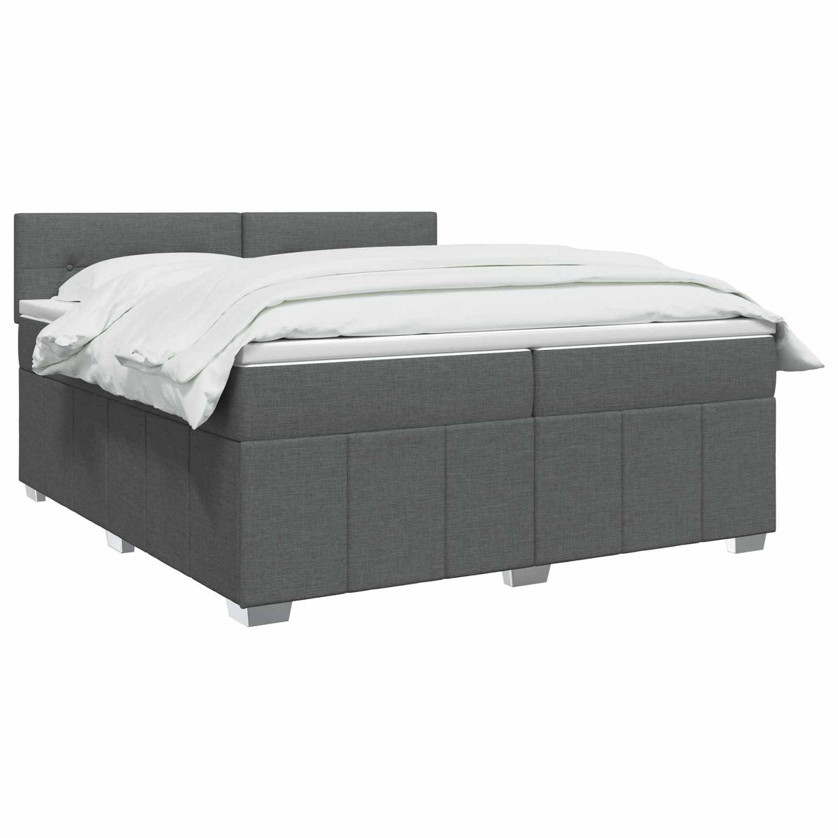 Boxspring krevet s madracem Tamnosiva 200 x 200 cm Tkanina