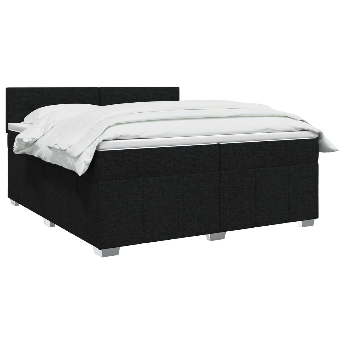 Boxspring krevet s madracem Crna 200 x 200 cm Tkanina