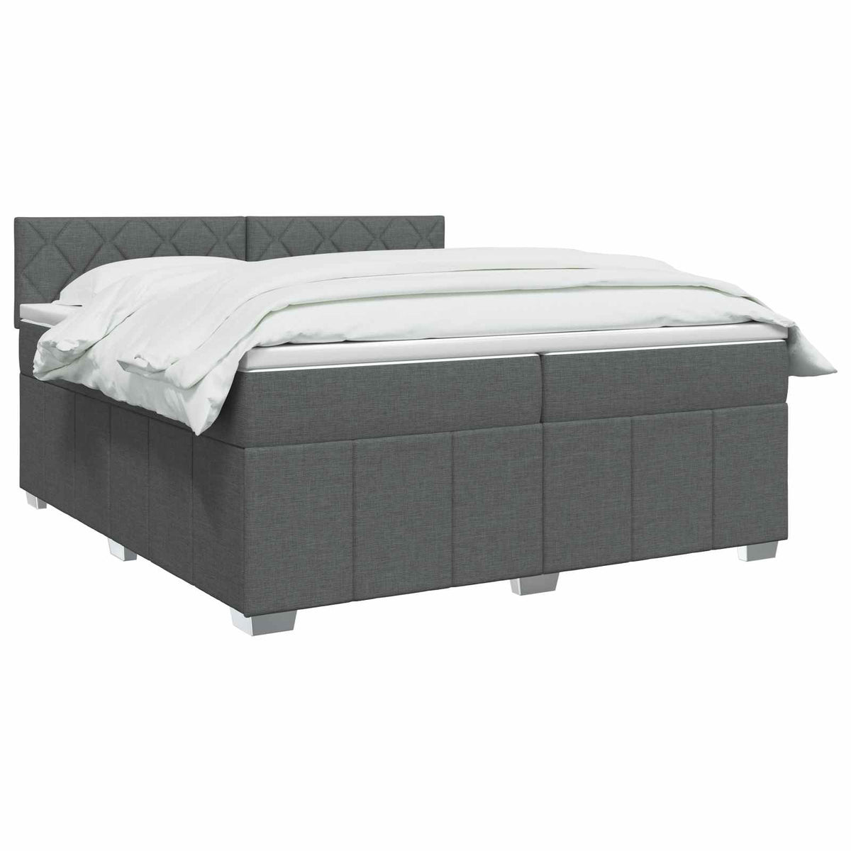 Boxspring krevet s madracem Tamnosiva 200 x 200 cm Tkanina