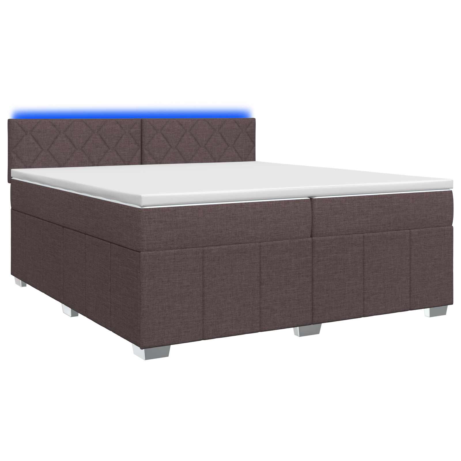 Boxspring krevet s madracem Tamno smeđa 200 x 200 cm Tkanina